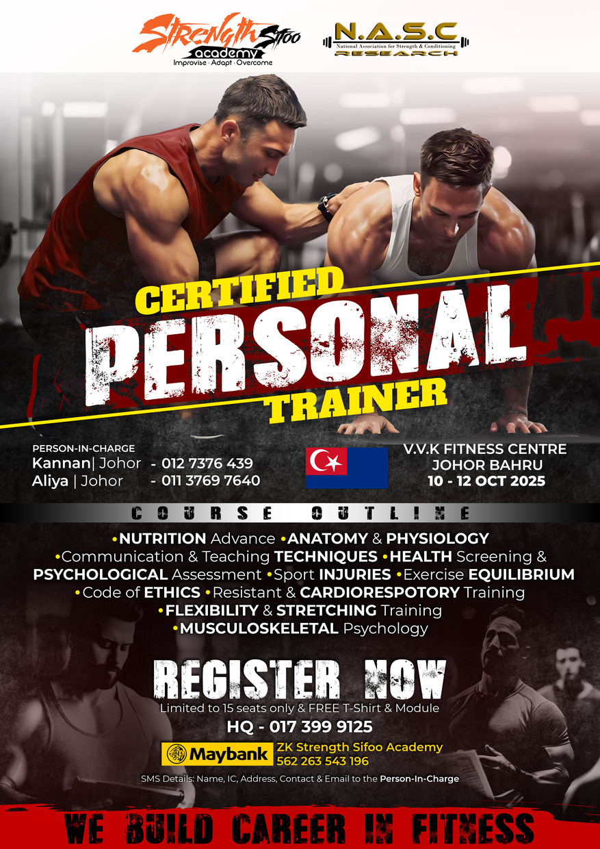 Become A Certified Personal Trainer (CPT) — This Week In Johor Bahru!